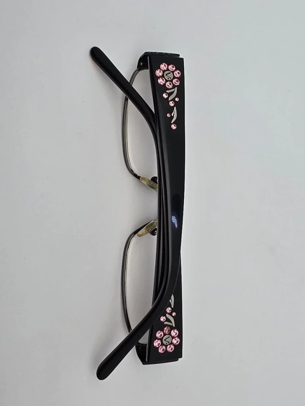 Vogue VO3691-B 905 Black Pink Rhinestone Eyeglasses Frame w/ Flexhinge and Case